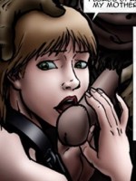 Blonde slave girl in chains with a tail in her asshole blowing her master. siege of mesta by comixchef