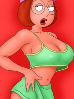 Cartoon fuck doll meg griffin usind a dildo while there is no real man around.