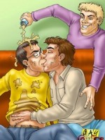 Super hot gay threesome with an explosive ending in today's gay cartoons. tags: adult cartoon, free sex cartoons, hot sex scenes, cute guys, threesome