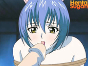 Bound girl sucks hentai cock