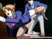 Busty hentai bitch with a dildo
